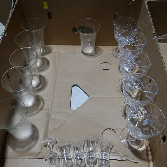 Crystal glasses etc