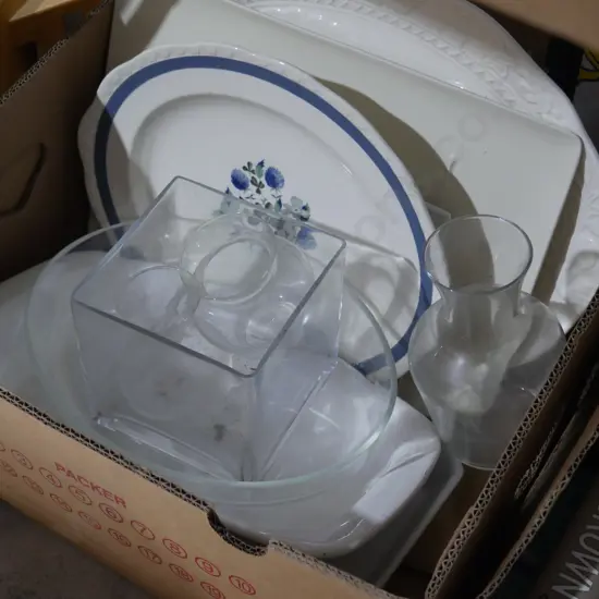 2 boxes china Plates etc