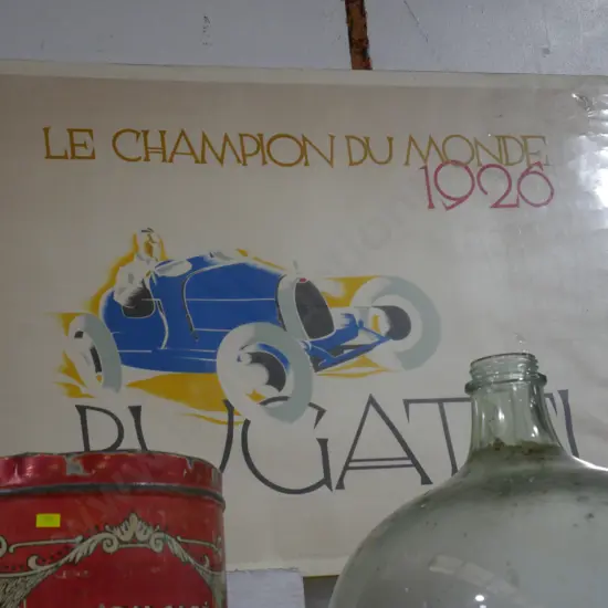 Bugatti car racing sign