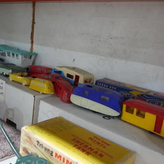 Plastic model cars and trucks