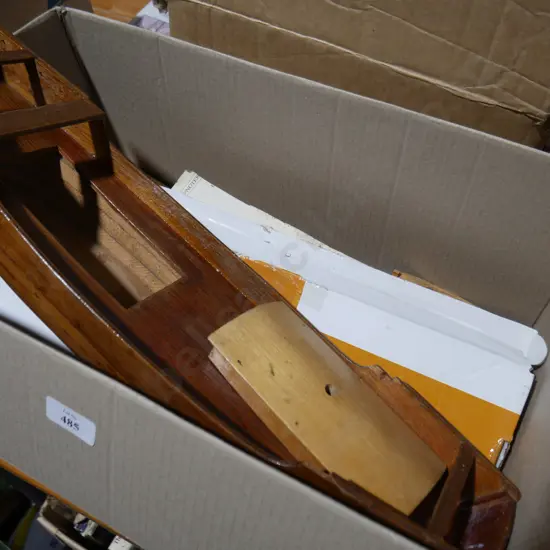 3 boxes of model boats