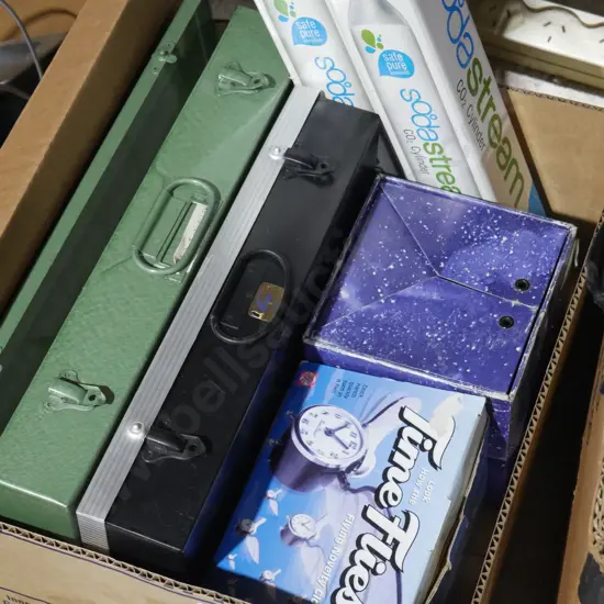 Slide cases, clock etc