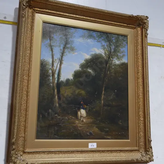 Old gilt frame oil painting