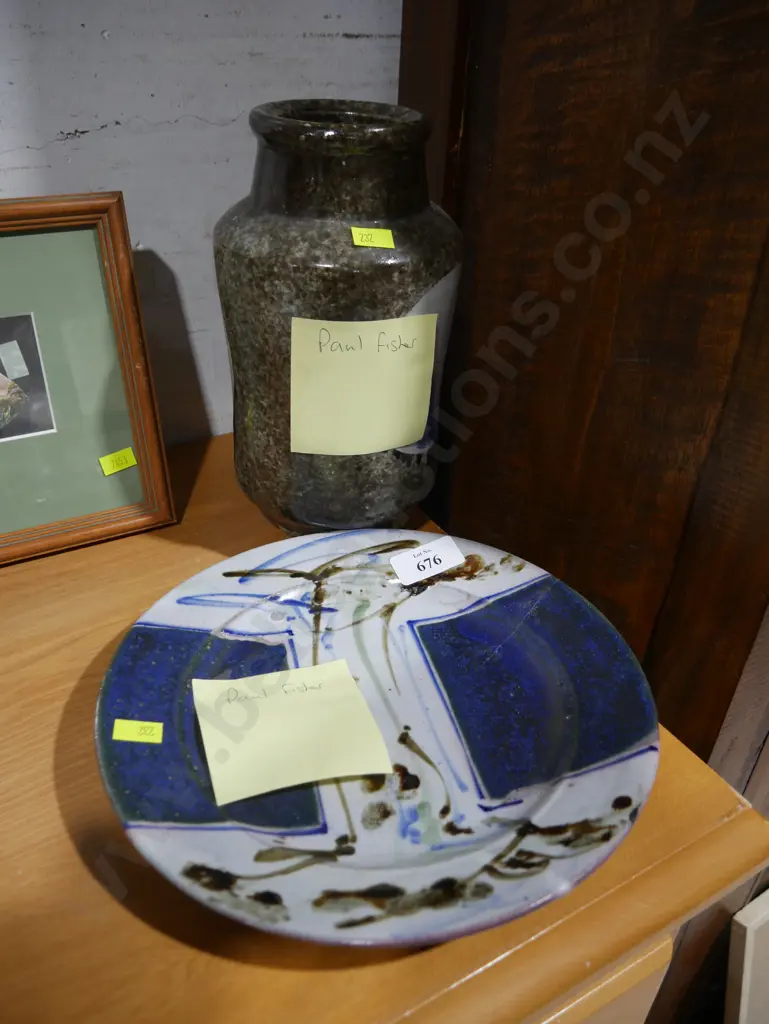 Paul fisher pottery plate , vase Image 1++
