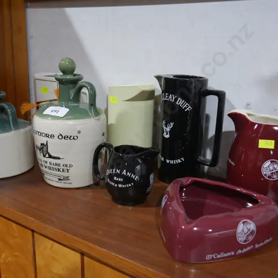 Whiskey jugs , ashtray