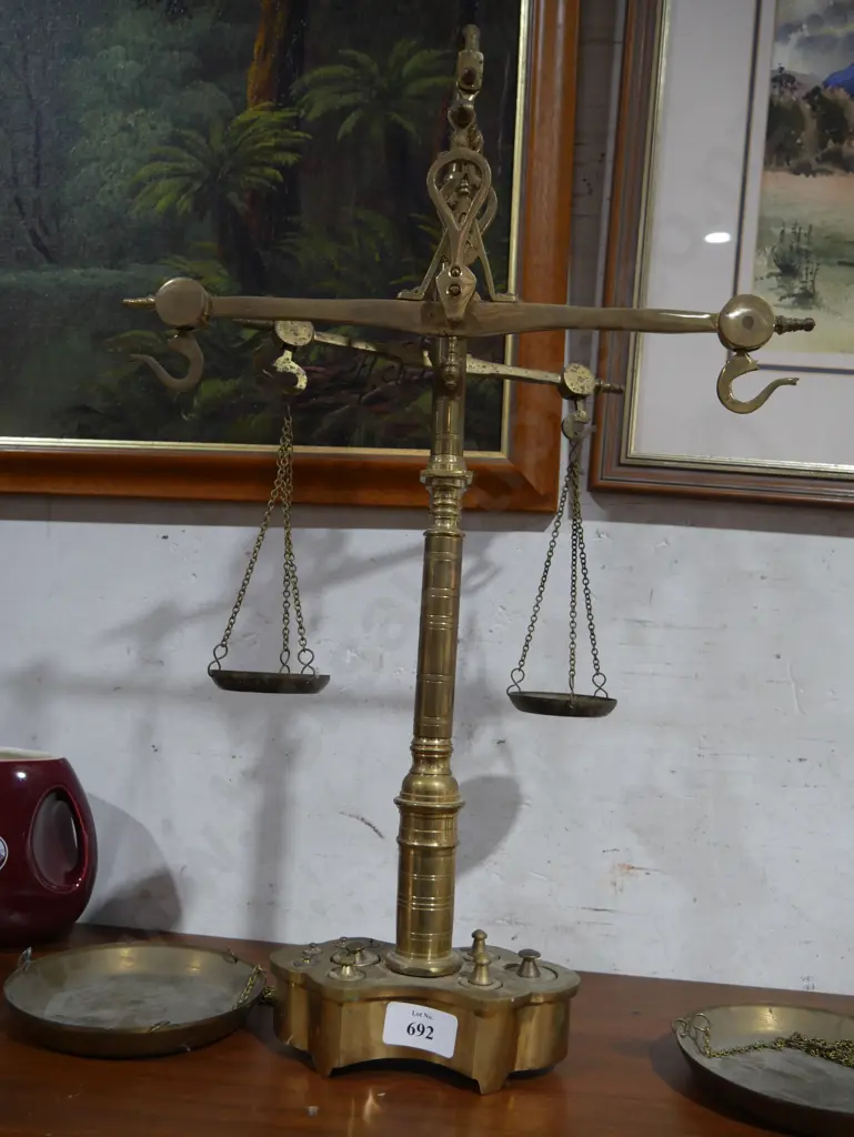 Brass scales and weights Image 1++