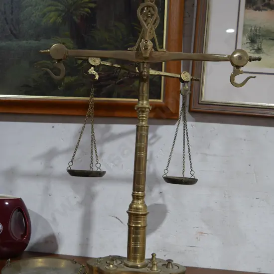Brass scales and weights