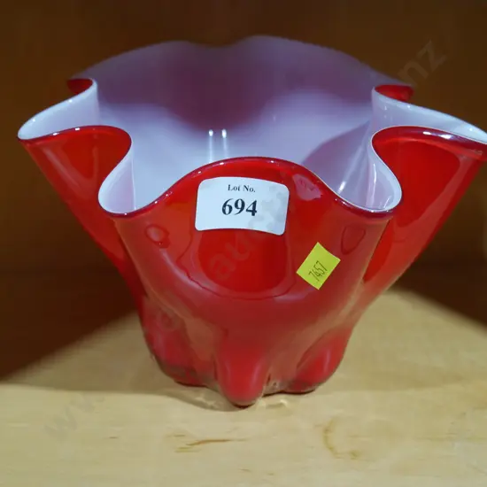 Red glass vase