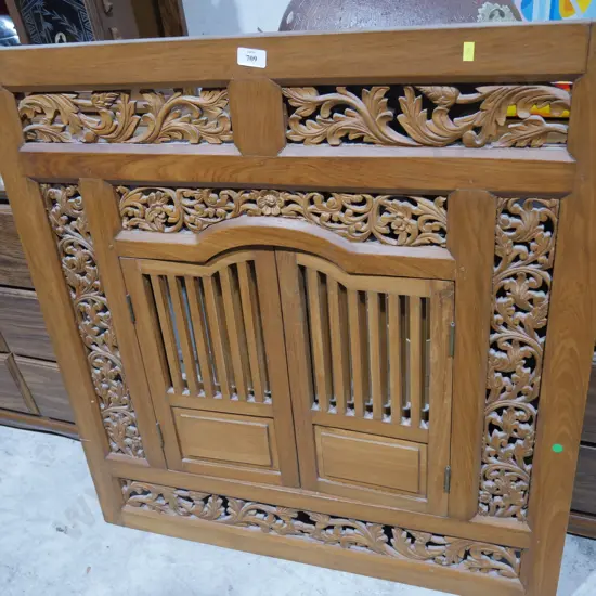 Carved Oriental window panel