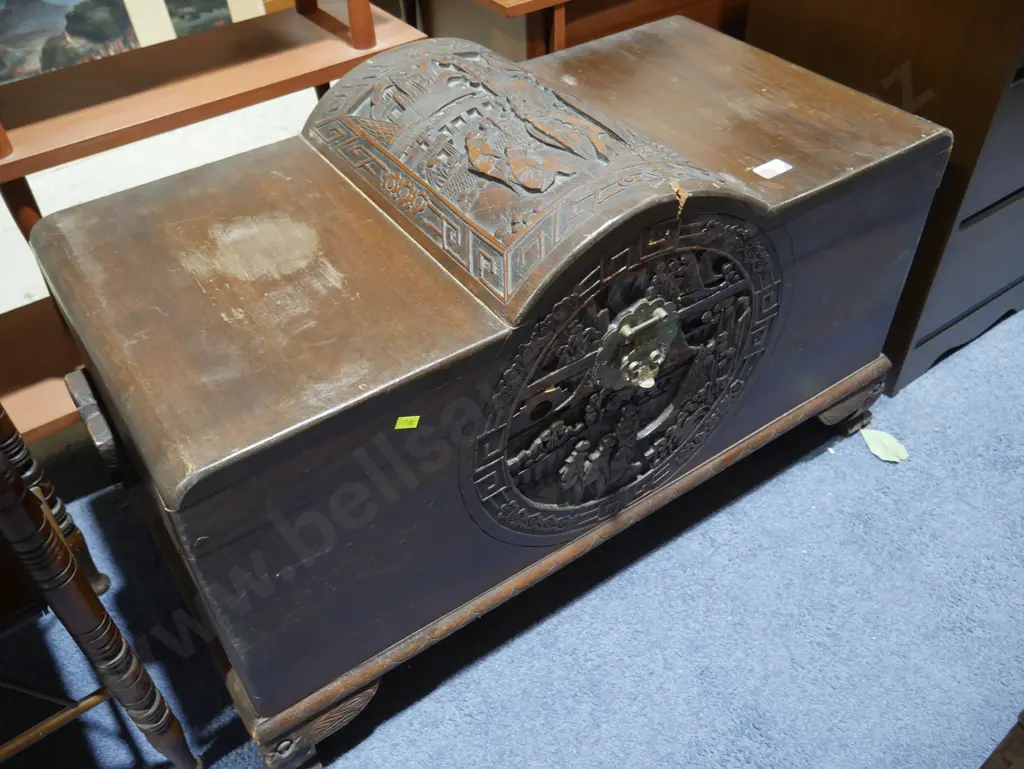 Carved wooden trunk Image 1++