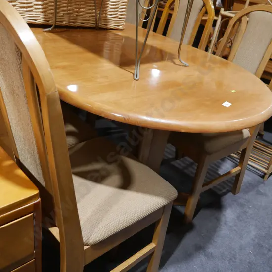 Oval extension dining table 6 chairs