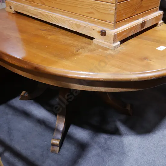 Oval wooden coffee table