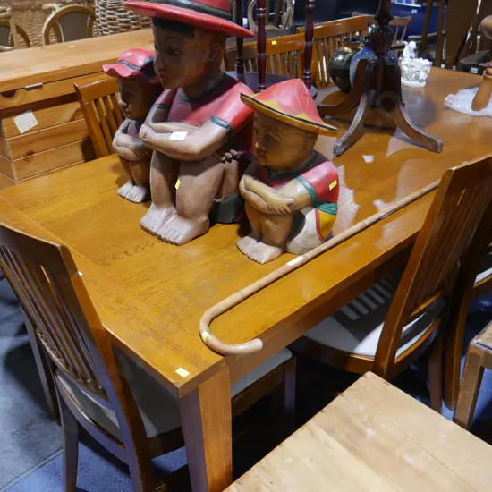 3 carved wooden figurines