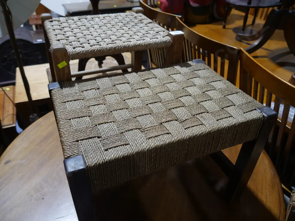 2 woven foot stools Image 1++