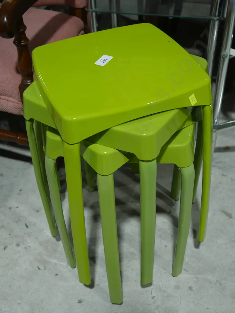 4 green stools Image 1++