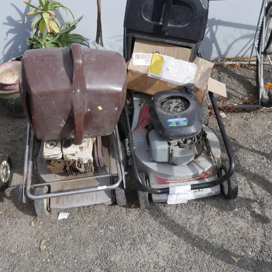 2 Masport petrol lawn mowers