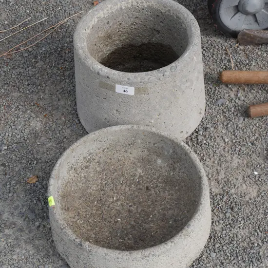Concrete dog bowls