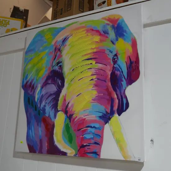 Elephant canvas painting