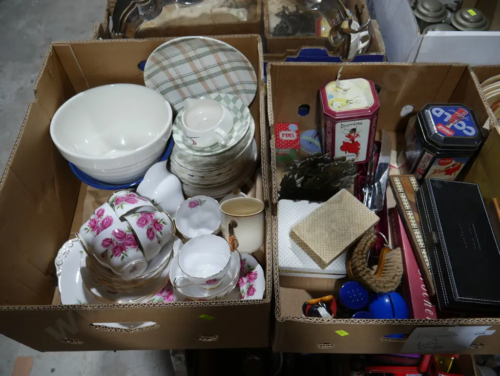Three boxes of china, glassware etc Image 1++