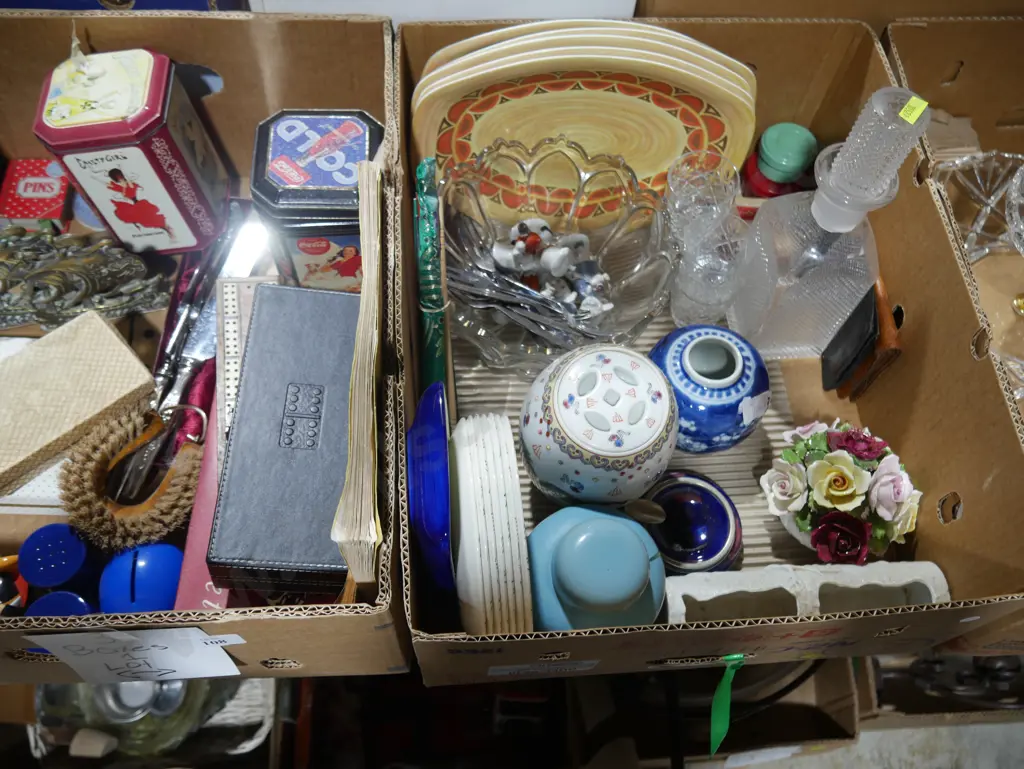 Three boxes of china, glassware etc Image 1++