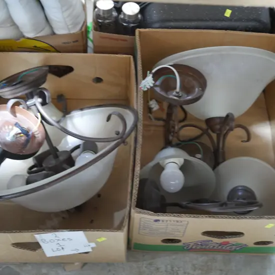 Two boxes of light fittings
