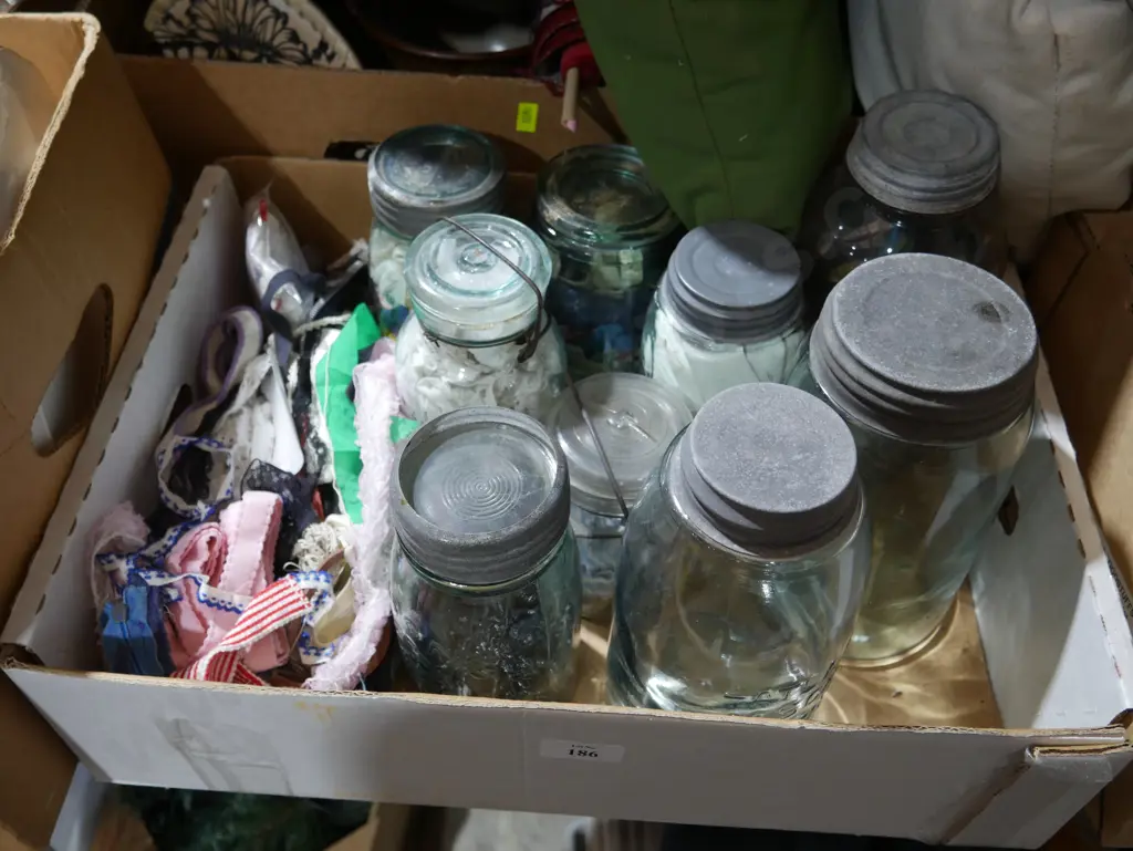 Jars and sewing items Image 1++