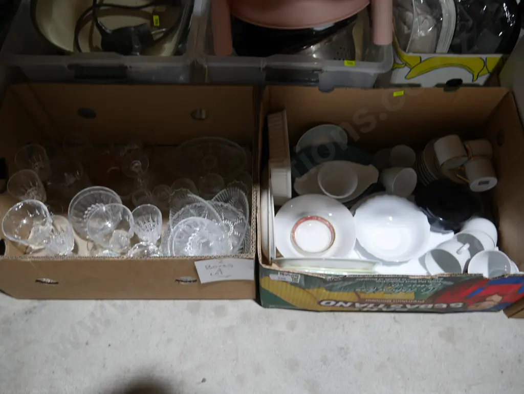 Two boxes of china and glassware Image 1++