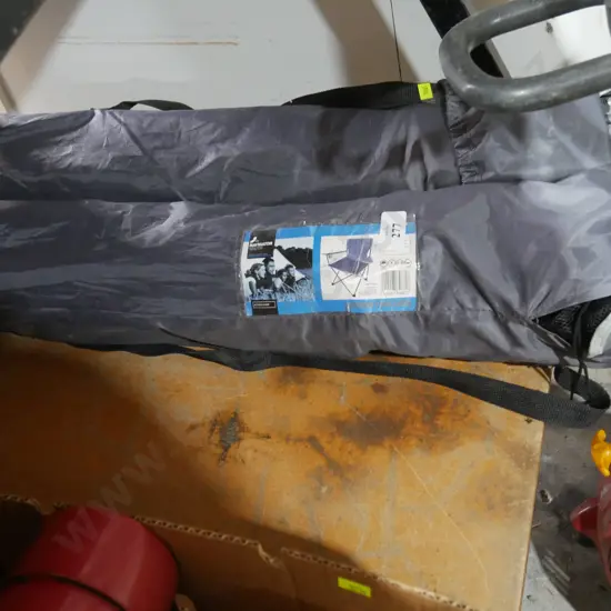 Two folding camp chairs