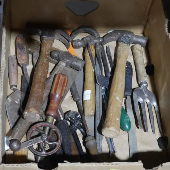 Assorted hammers etc