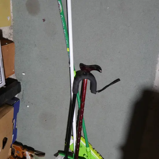 Walking sticks, broom etc