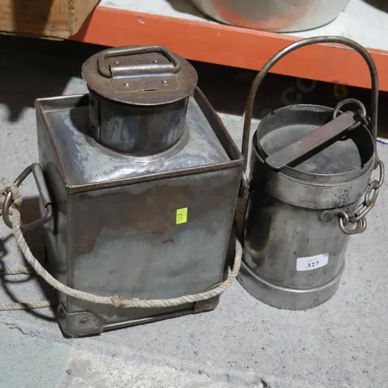 Two small milk buckets