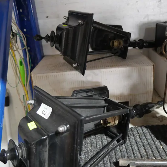 Two outdoor lantern lights no glass