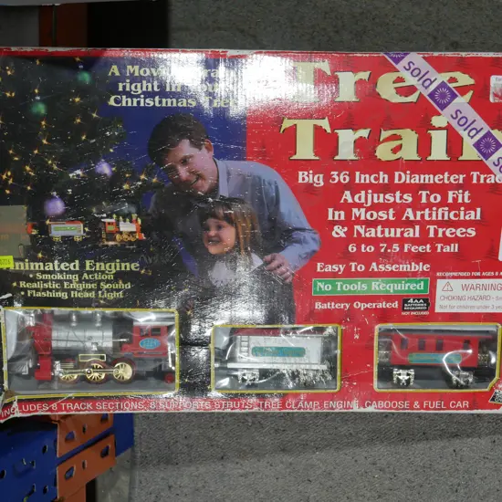 Christmas tree train track set