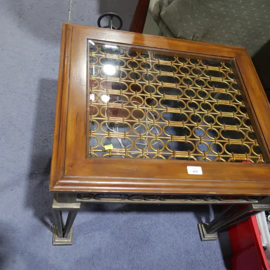 Glass top coffee table