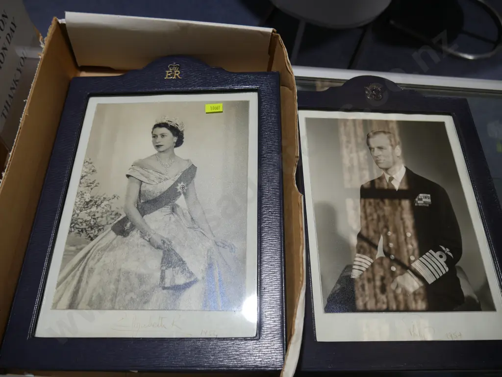 Queen Elizabeth and Prince Philip signed photographs 1954 Image 1++