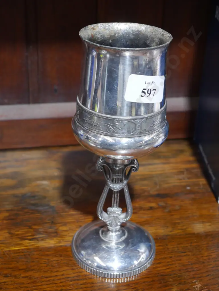 Silver plated Dunedin rowing club 1879 goblet Image 1++