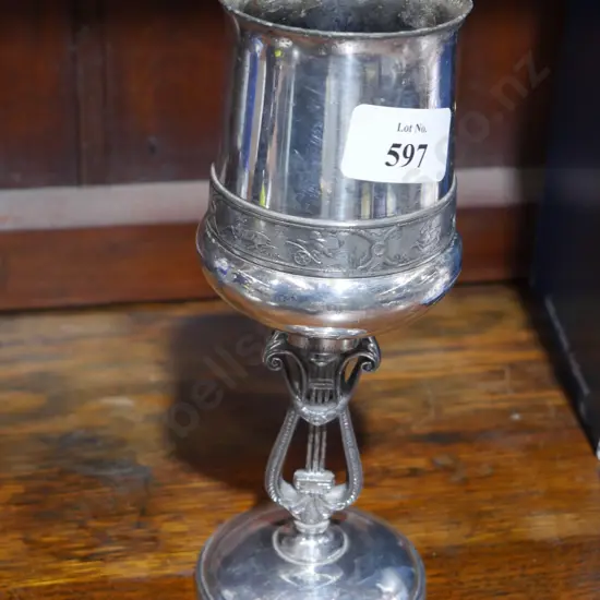 Silver plated Dunedin rowing club 1879 goblet