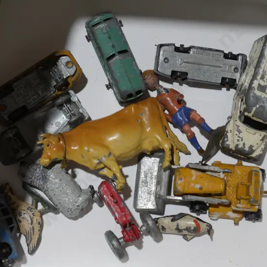 Toy animals and cars