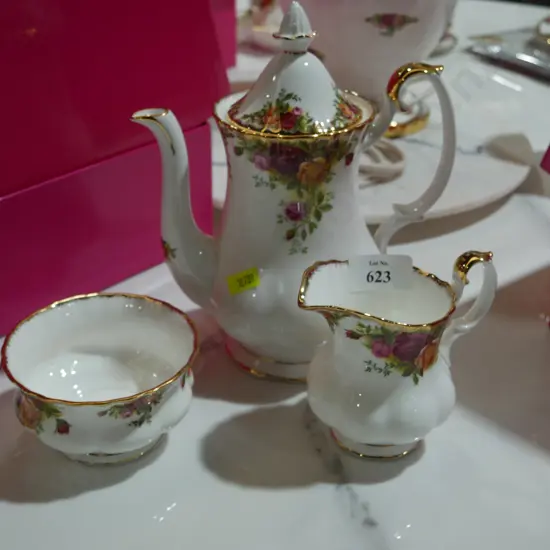 Royal Albert old country roses three-piece tea set