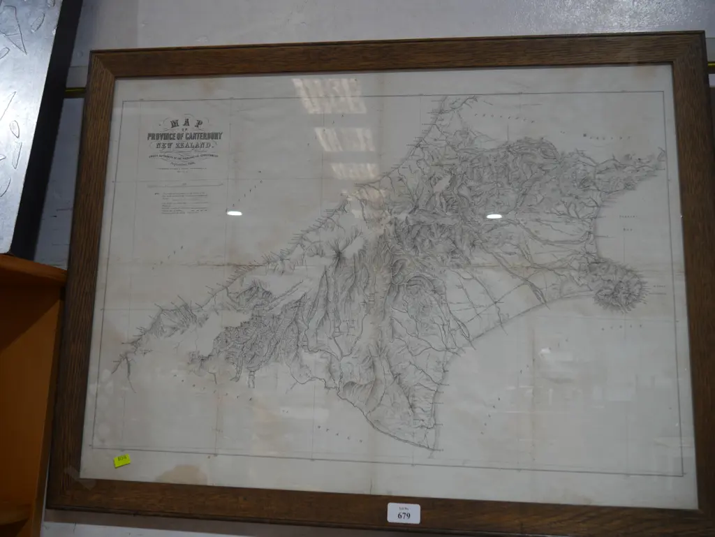 Framed early map of Canterbury Image 1++