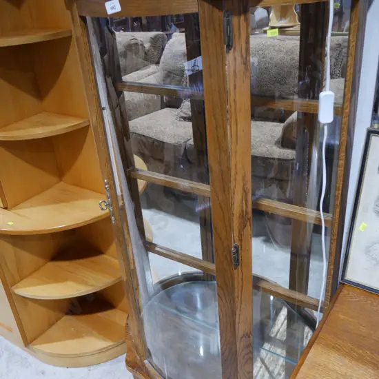 Oak display cabinet
