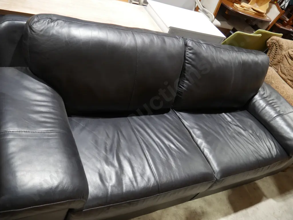 Black leather couch Image 1++