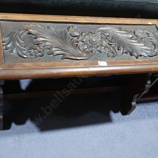 Heavily carved side table/seat