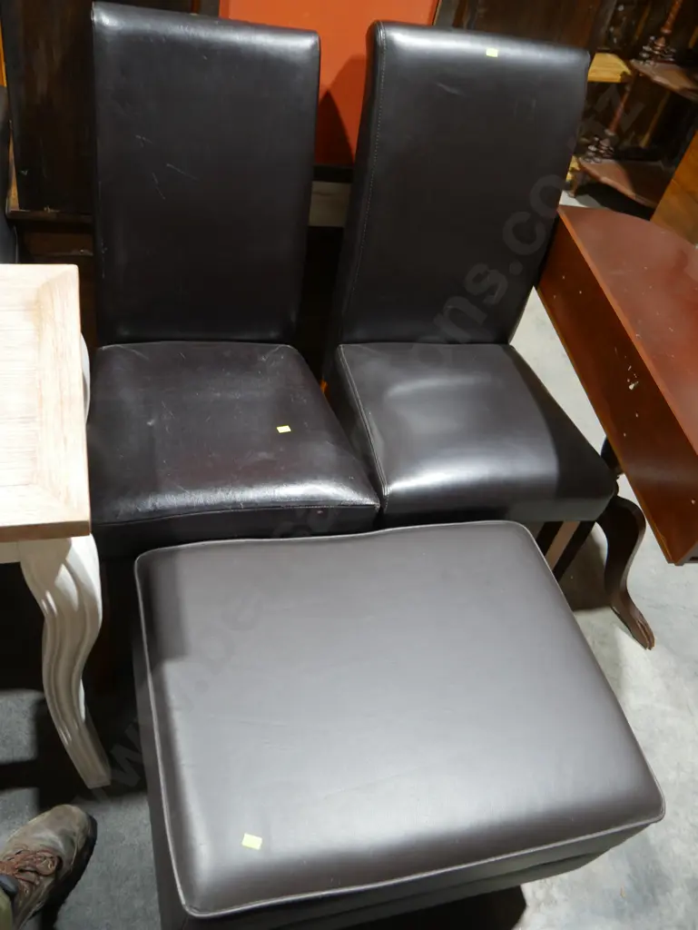 Two dining chairs and a stool Image 1++