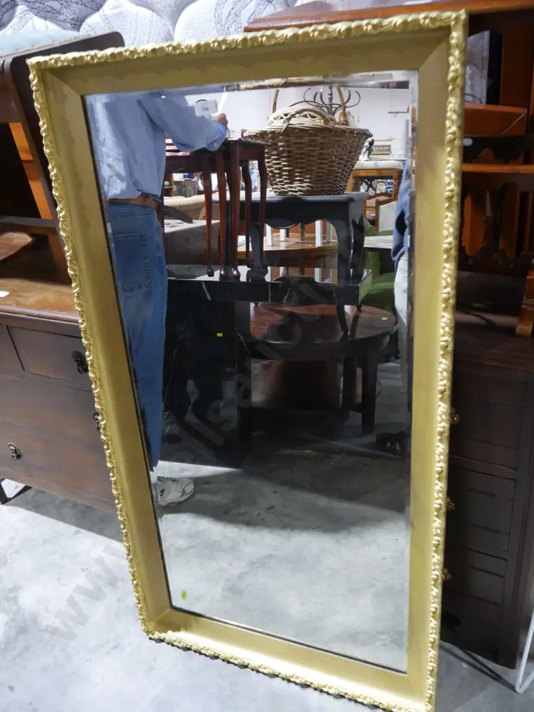 Large bevelled edge gilt frame mirror Image 1++