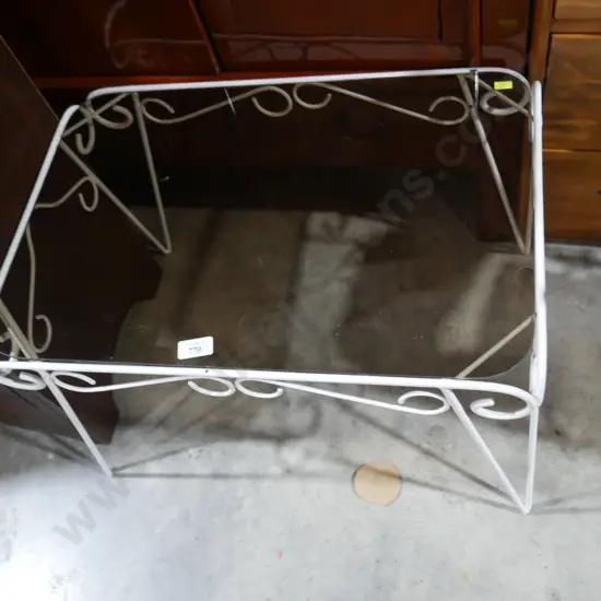 Glass top coffee table metal base
