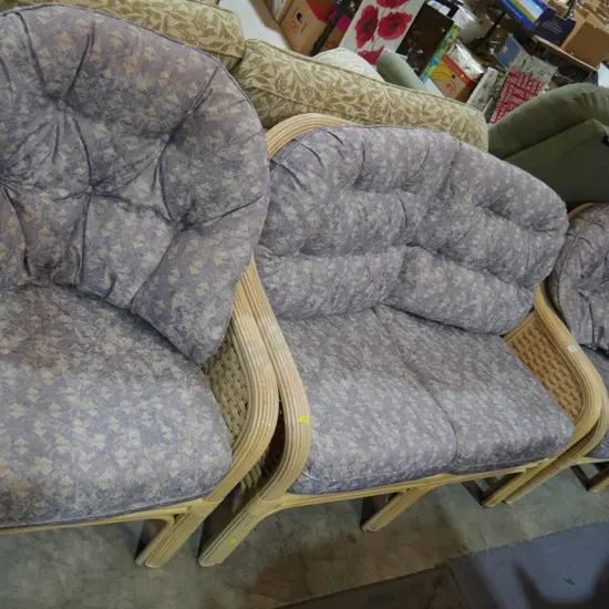 Three piece cane lounge suite