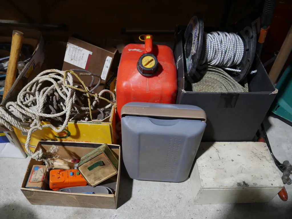 3 boxes, rope, fuel can, anchor etc Image 1++