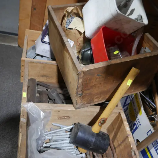 4 boxes coach screws etc