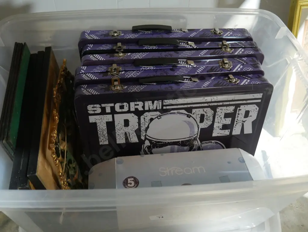Stormtrooper tin cases, airplane pictures, shower mixer etc Image 1++